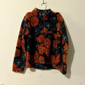 Treasure and bond kids dark floral fleece sweatshirt